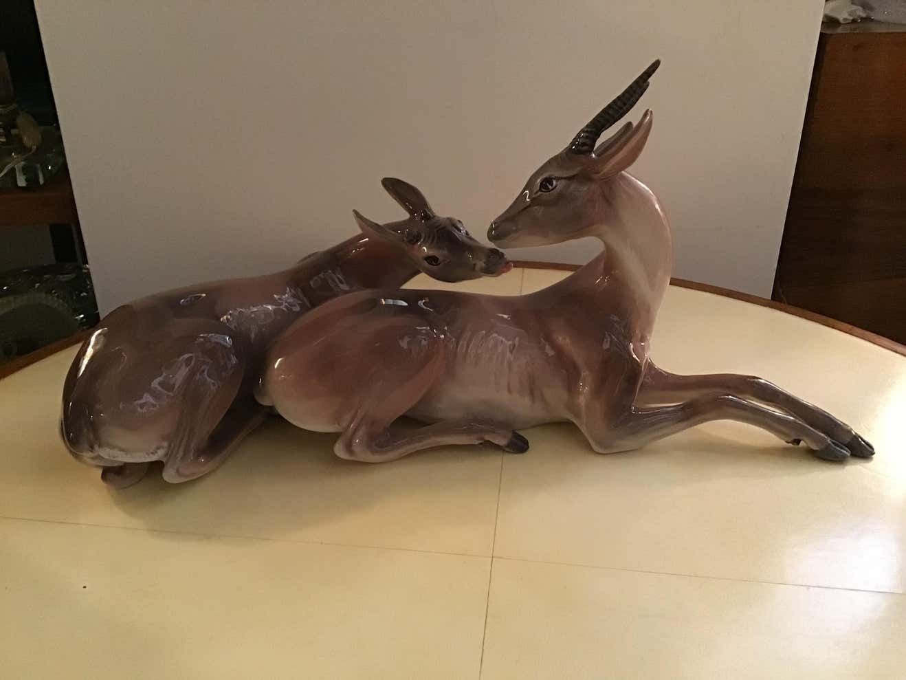 Ronzan Italian Ceramic “African Gazelles“, 1950 photo for sale