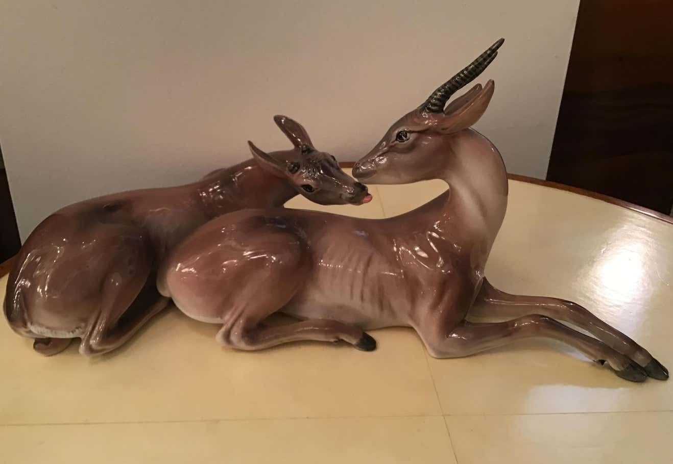 photo vinterior Ronzan Italian Ceramic “African Gazelles“, 1950