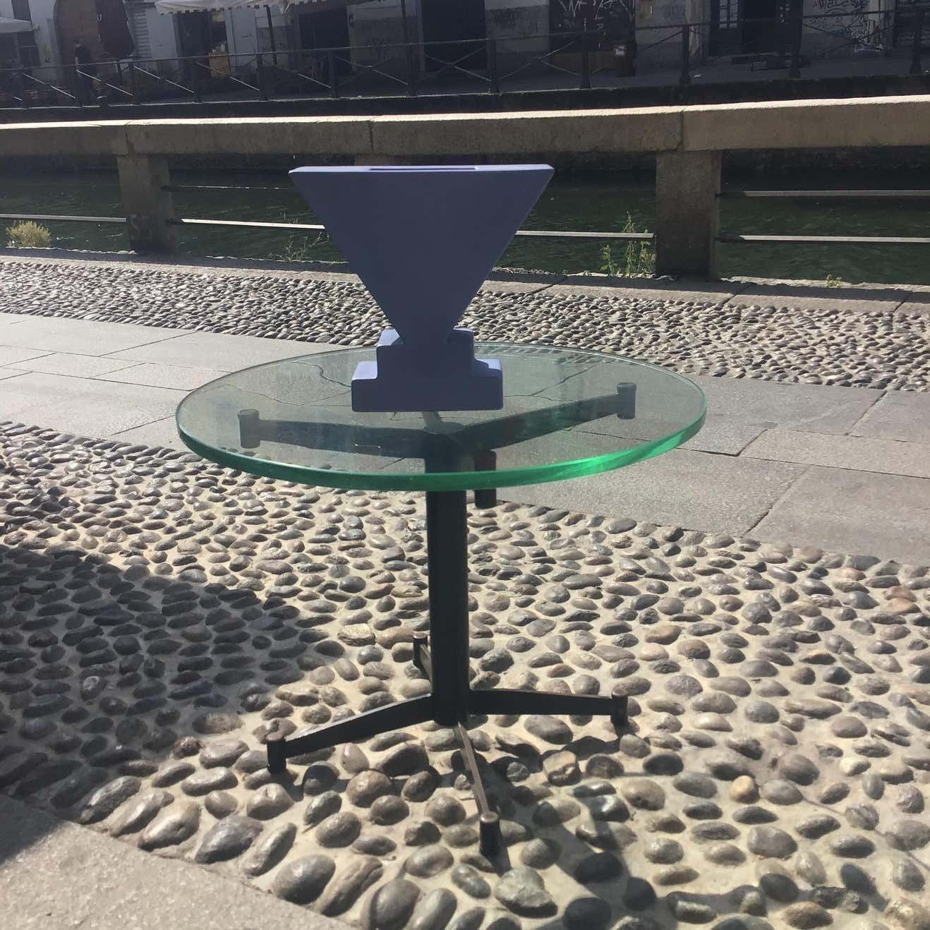Luigi Caccia Dominioni Coffee Table Glass Iron, 1950, Italy photo vintage