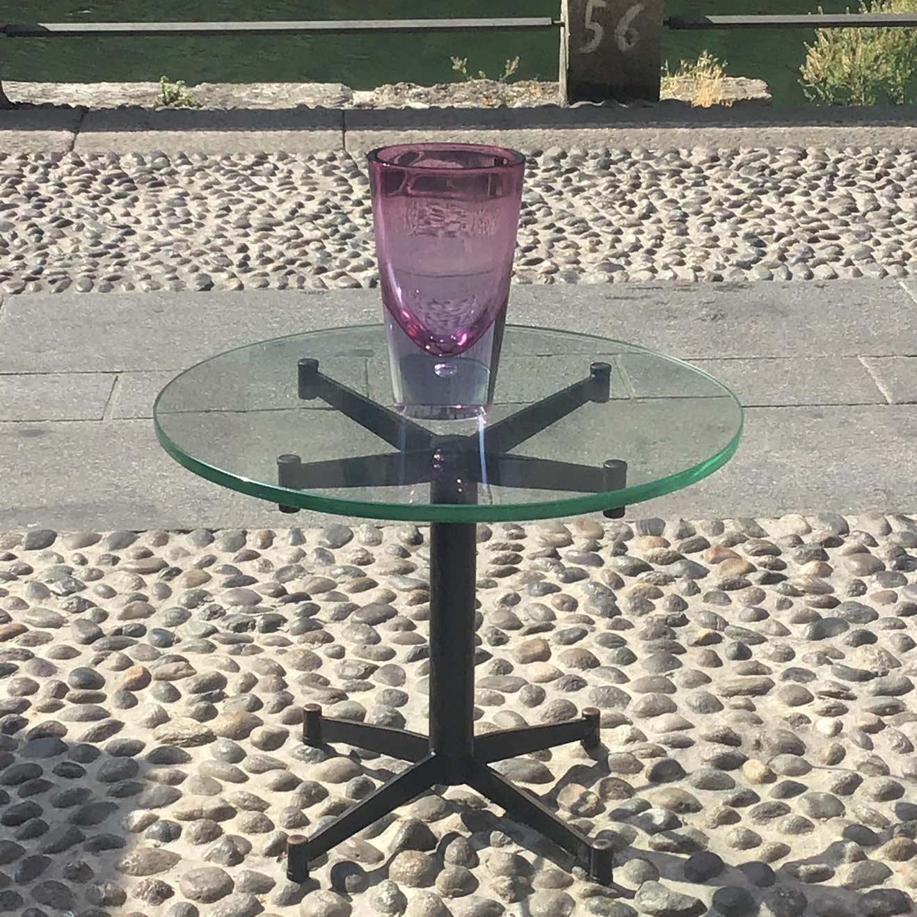 4076.0 Luigi Caccia Dominioni Coffee Table Glass Iron, 1950, Italy photo