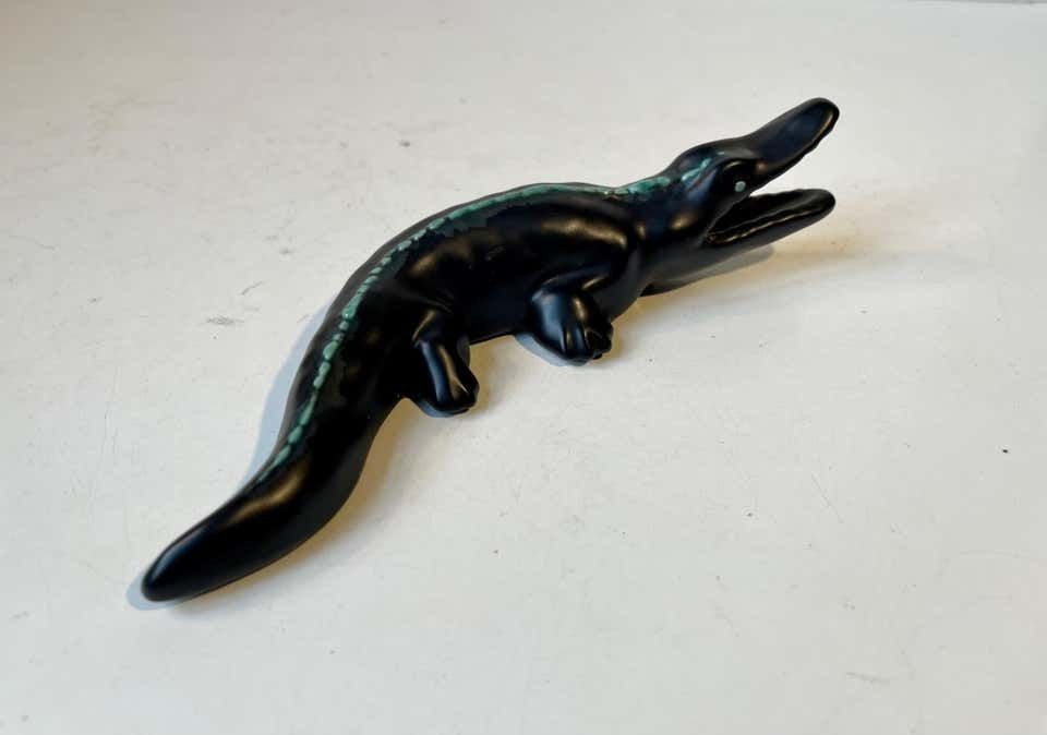 Vintage Ceramic Alligator From Søholm, Danish 1950s photo furniture