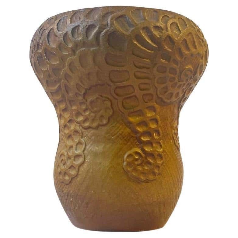 Antique Terracotta Gourd Vase Decorated With Squid Tentacles