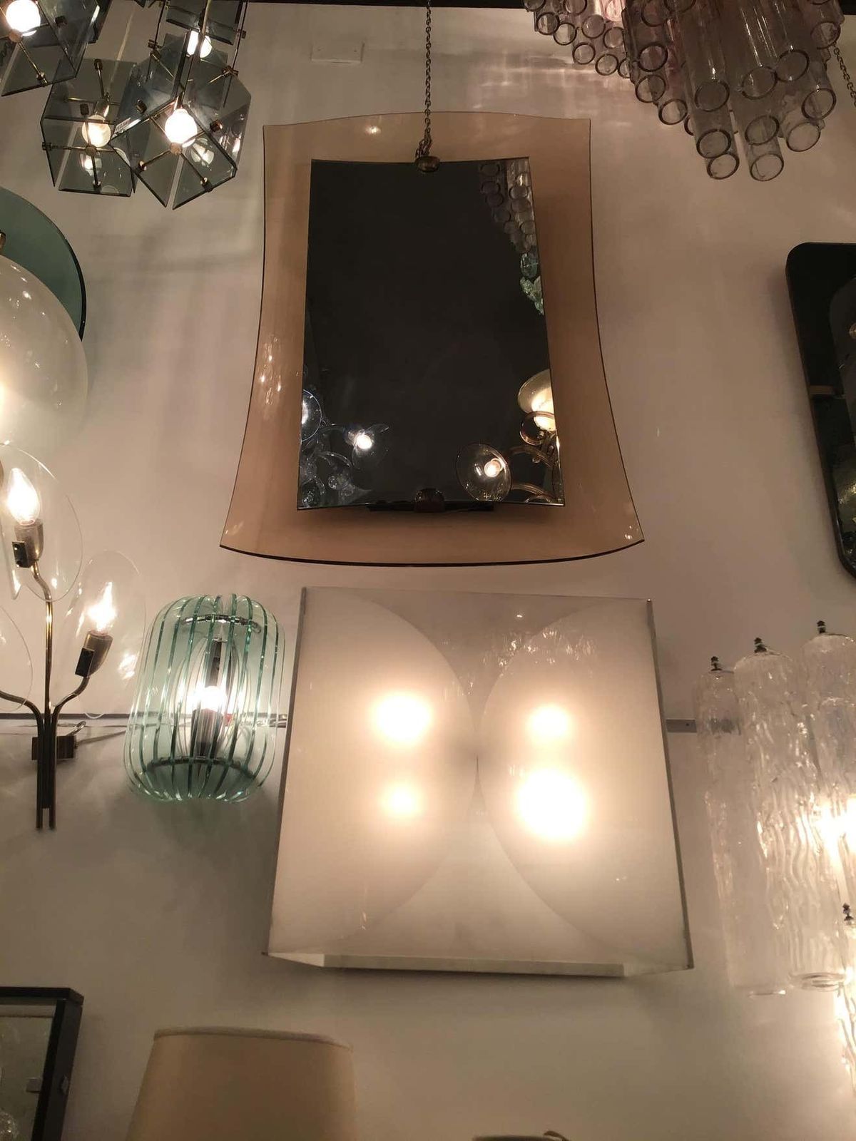 Cristal Art Mirror Brass Glass, 1950, Italy photo 4529.0