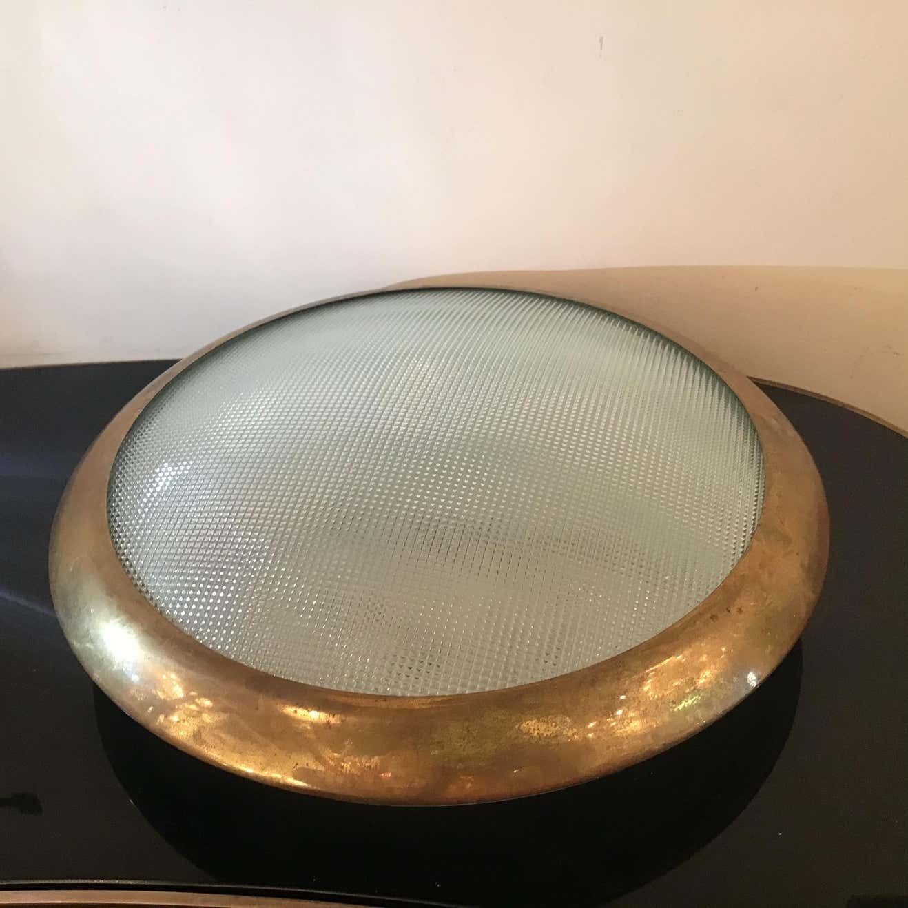Stilnovo Ceilling Light/Sconce Glass Brass Metal 1950 Italy photo buy