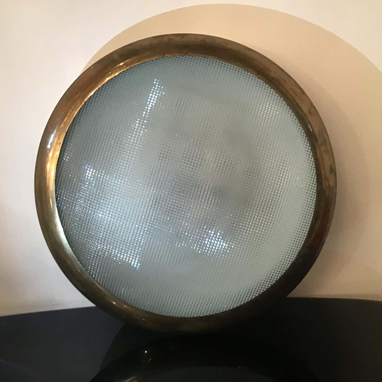 1721.0 Stilnovo Ceilling Light/Sconce Glass Brass Metal 1950 Italy photo