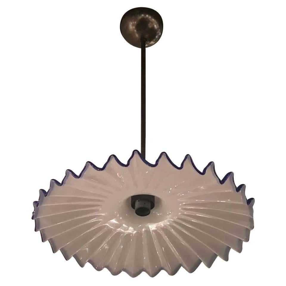 Venini “Toni Zuccheri “ Chandelier Murano Glass Metal Crome, 1960, Italy