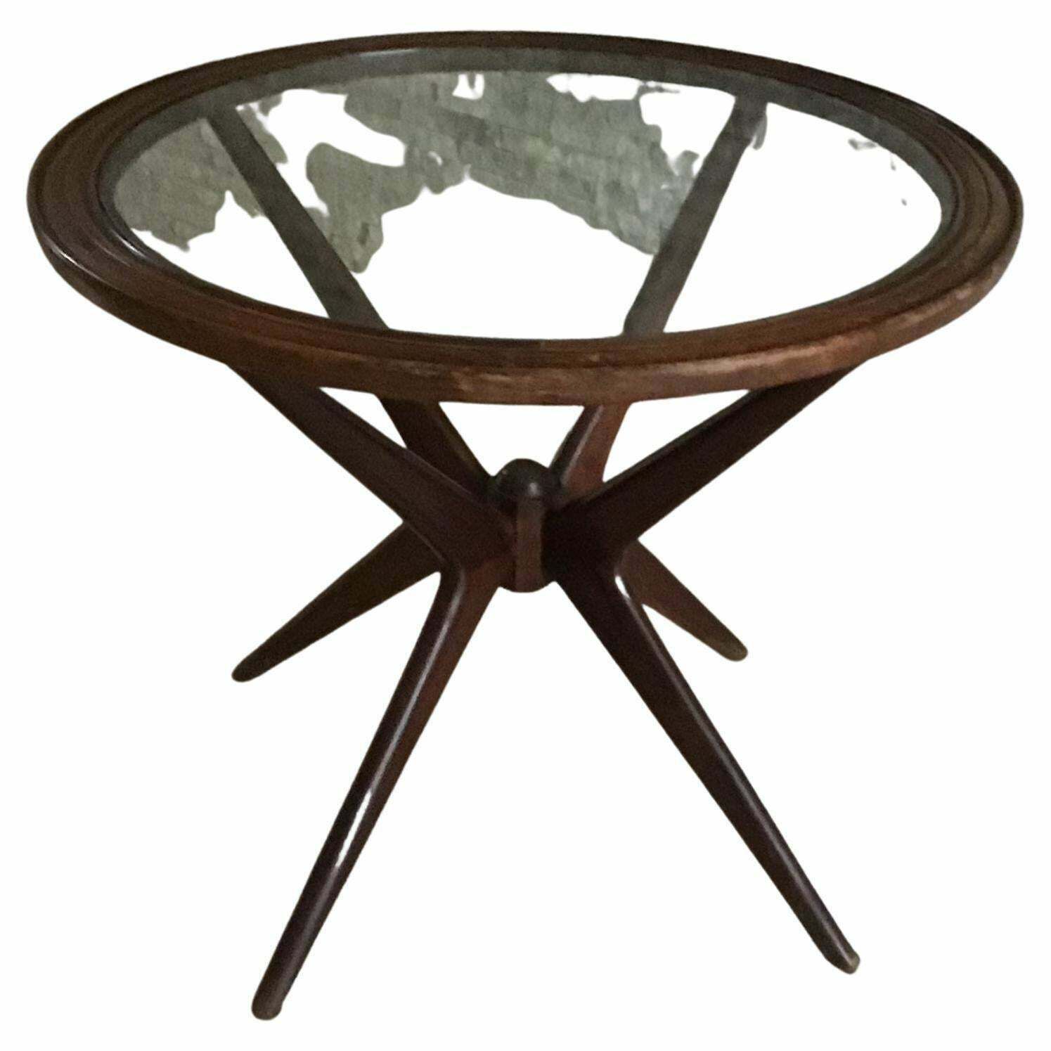 Ico Parisi Coffee Table Wood Glass, 1950, Italy