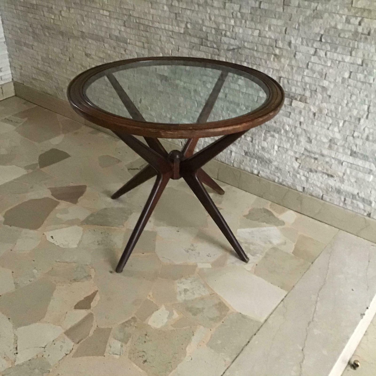 Ico Parisi Coffee Table Wood Glass, 1950, Italy photo for sale