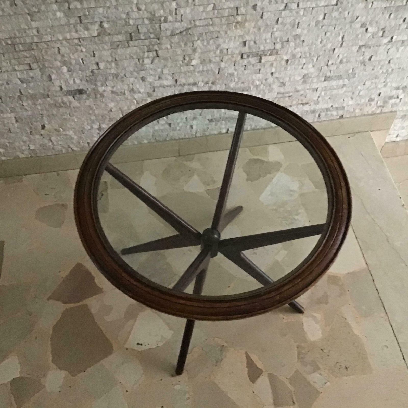 1721.0 Ico Parisi Coffee Table Wood Glass, 1950, Italy photo