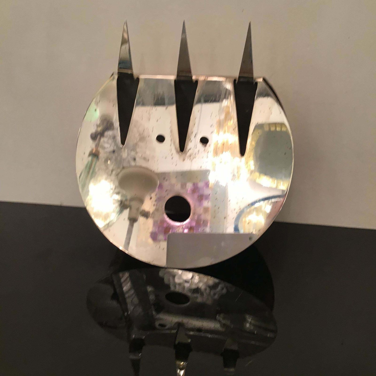 Gio Ponti “Sabattini “ La Luna Strega Silver Metal 1978 Italy photo furniture
