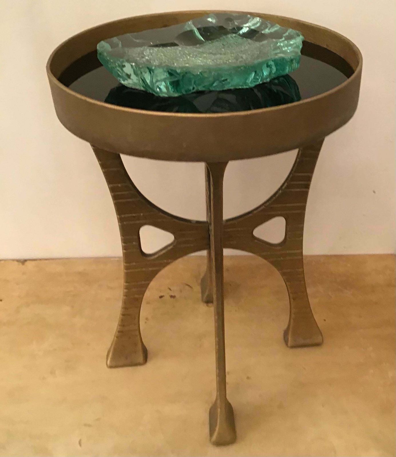 Gabriella Crespi “Stile”Brass Opaline Glass, 1960, Italy photo 2260.0