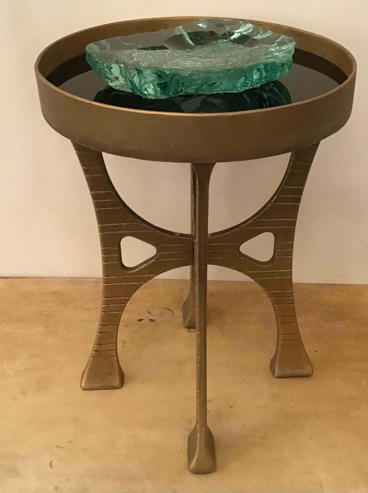 Gabriella Crespi “Stile”Brass Opaline Glass, 1960, Italy photo vinterior