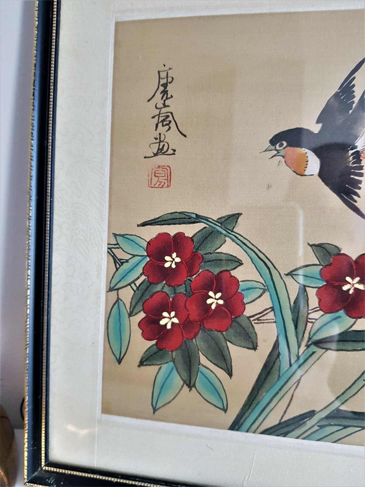 photo furniture Pair Of Framed Antique Chinese Silk Paintings