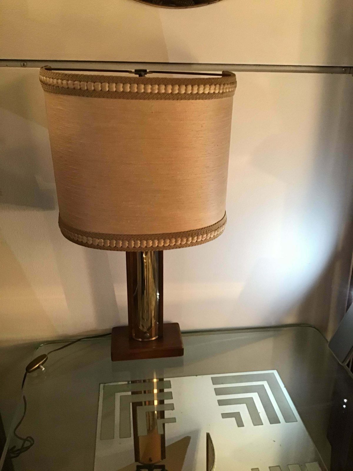 Fontana Arte “Pietro Chiesa “ Table Lamp Coloured Convex Mirrored Glass Brass It photo vintage