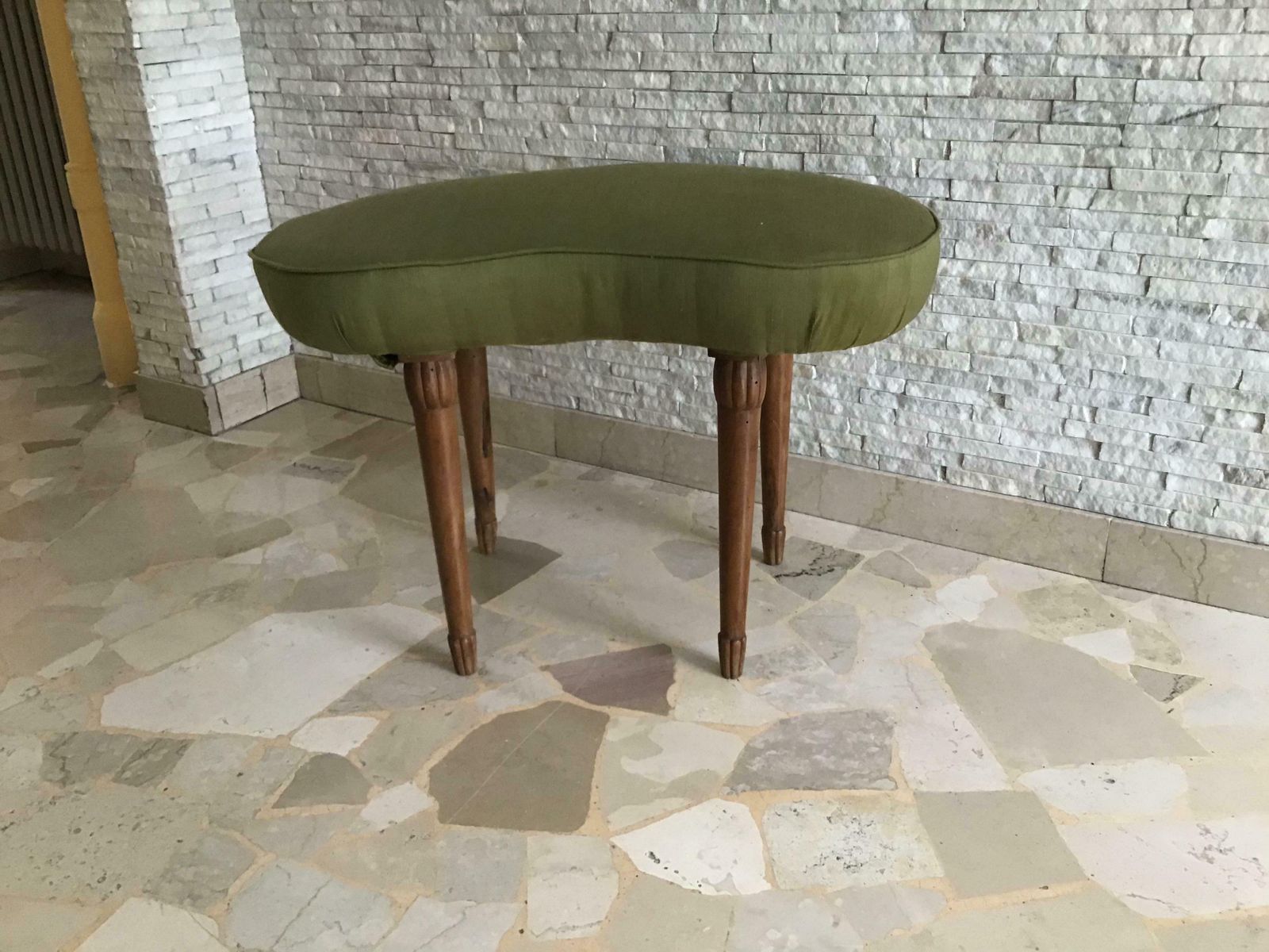 Osvaldo Borsani Upholstered Bench Or Stool Wood 1940 Italy photo buy