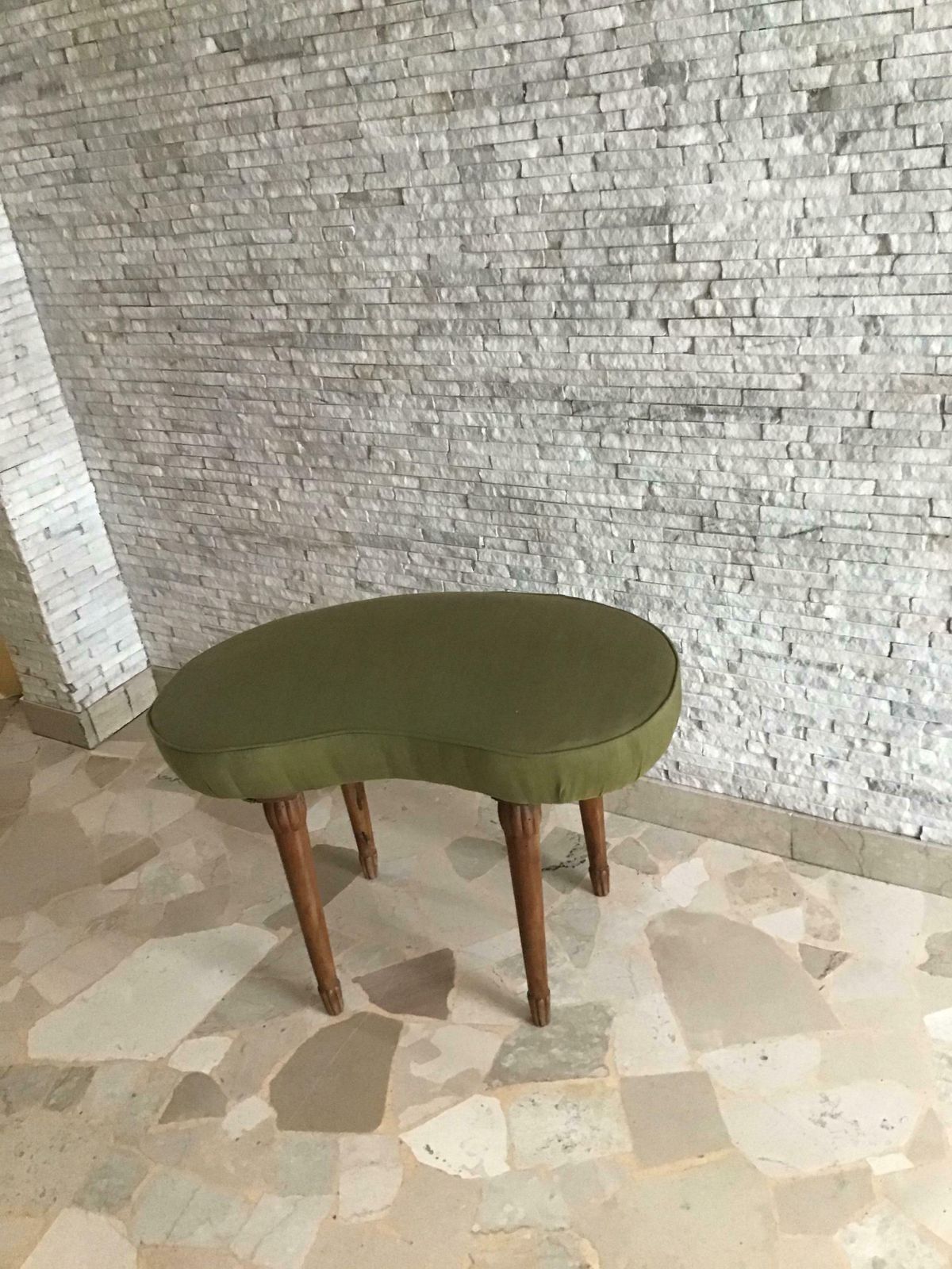 1356.0 Osvaldo Borsani Upholstered Bench Or Stool Wood 1940 Italy photo