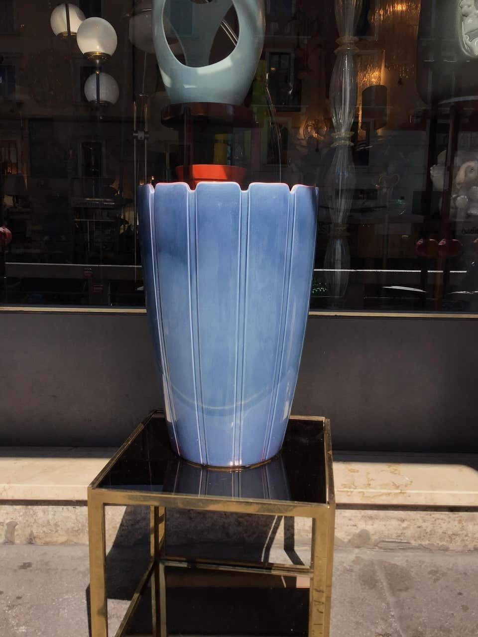 Richard Ginori “ Giovanni Gariboldi” Exceptional Umbrella Holder Ceramic, 1950 photo furniture