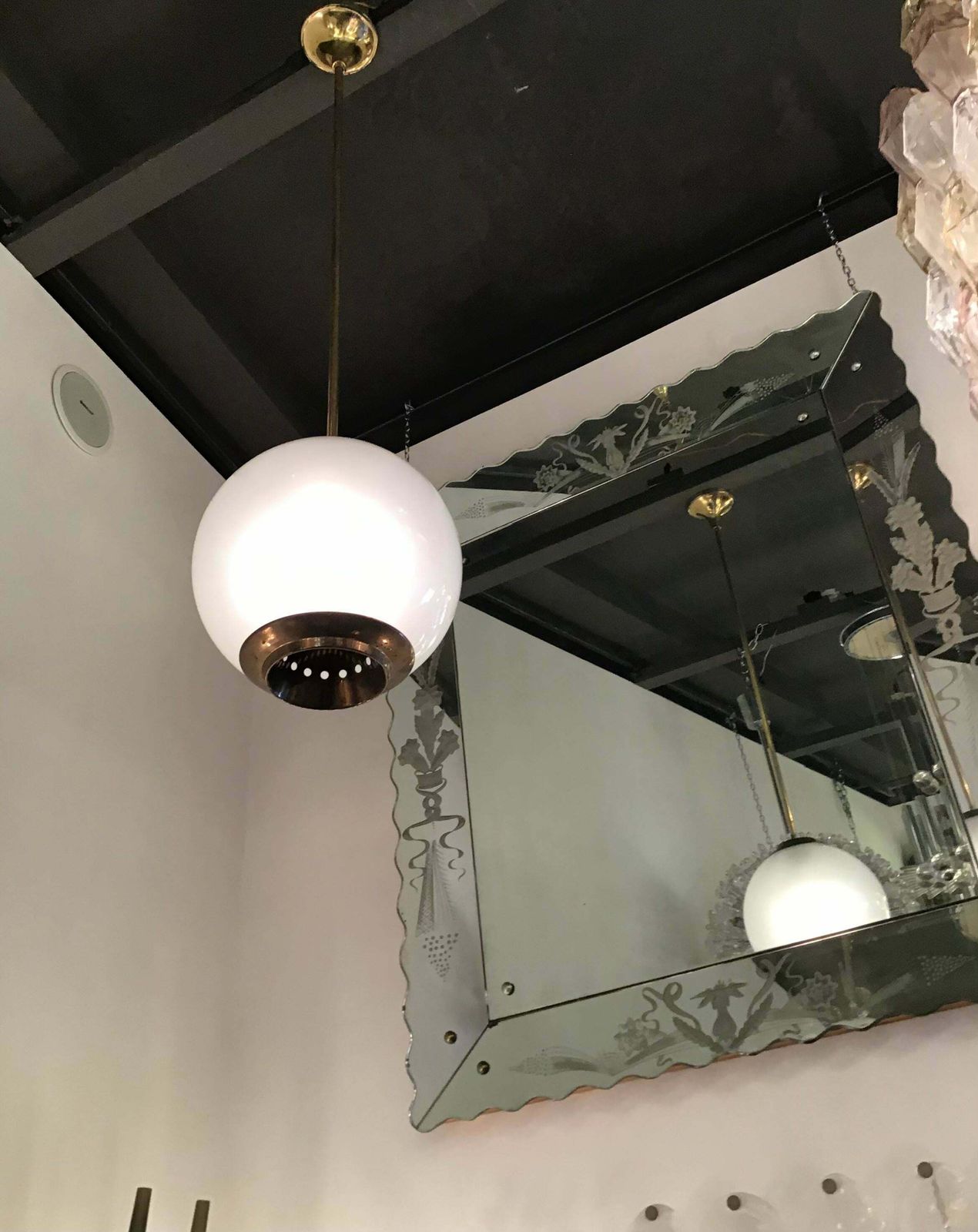 Azucena Luigi Caccia Dominioni Chandelier Brass Glass 1950 Italy photo vinterior