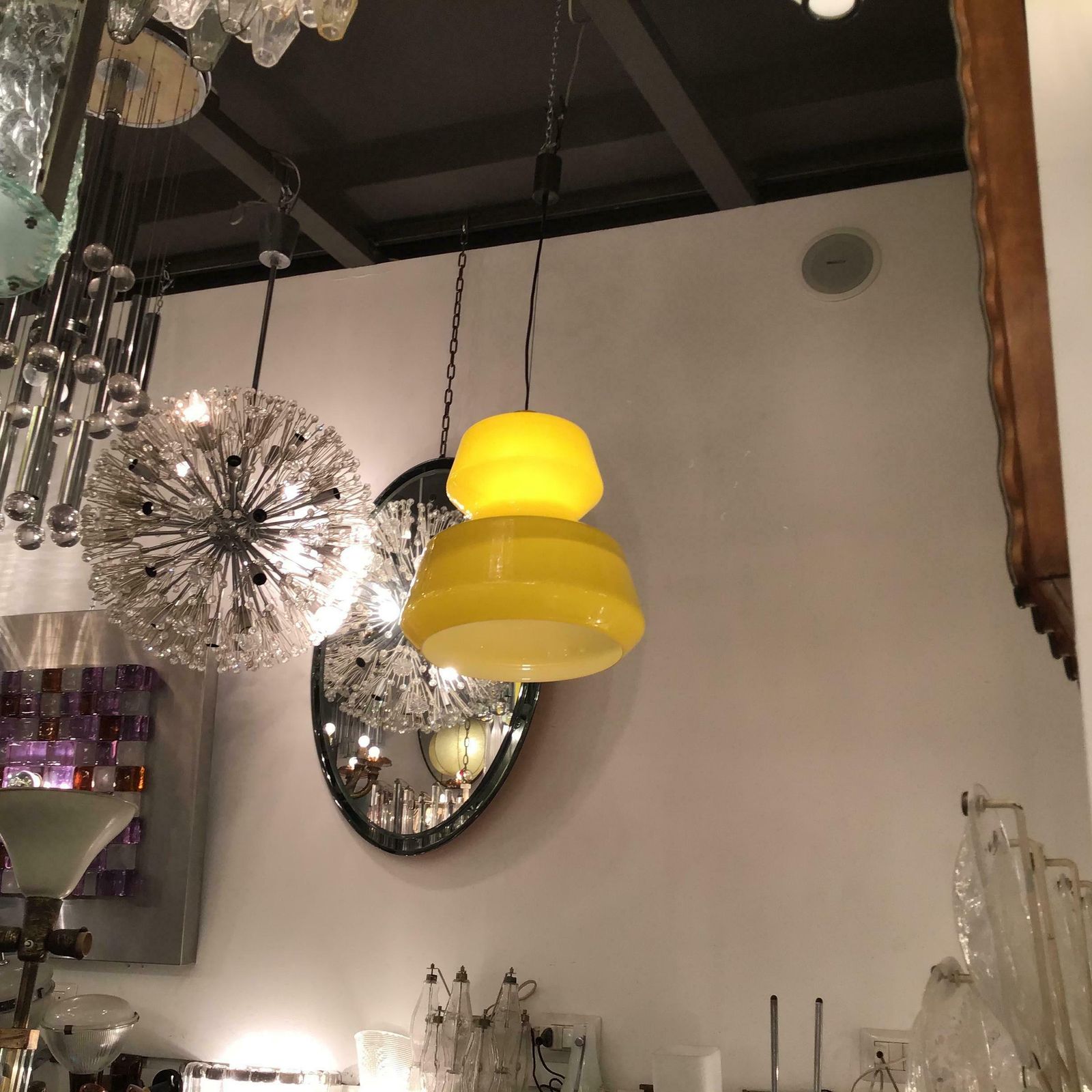 Vistosi Chandelier Murano Glass Brass, 1965, Italy photo 2622.0