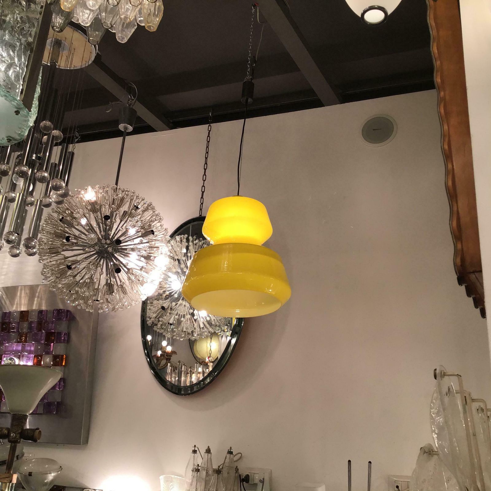Vistosi Chandelier Murano Glass Brass, 1965, Italy photo vinterior