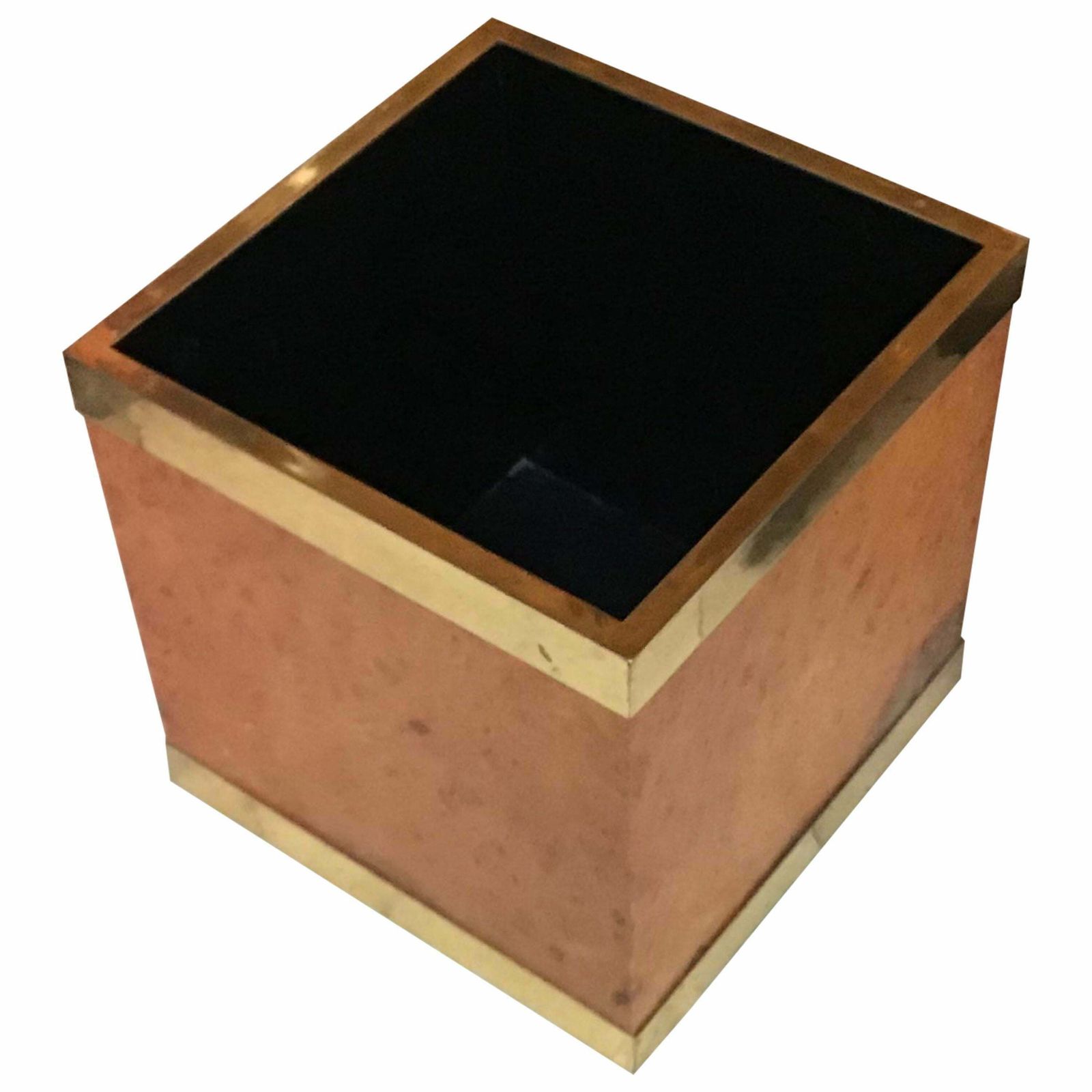 Gabriella Crespi Pot Brass Plexiglass Wood Italy
