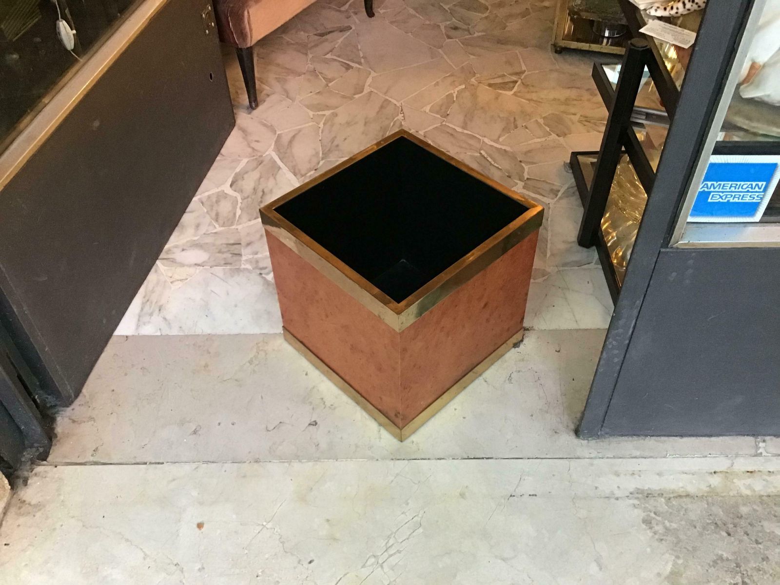Gabriella Crespi Pot Brass Plexiglass Wood Italy photo Home Decor