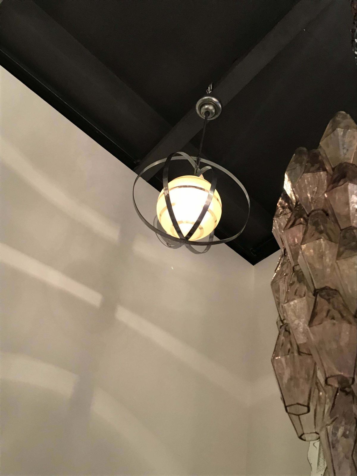 Venini Chandelier Glass Metal Crome, 1940, Italy photo for sale
