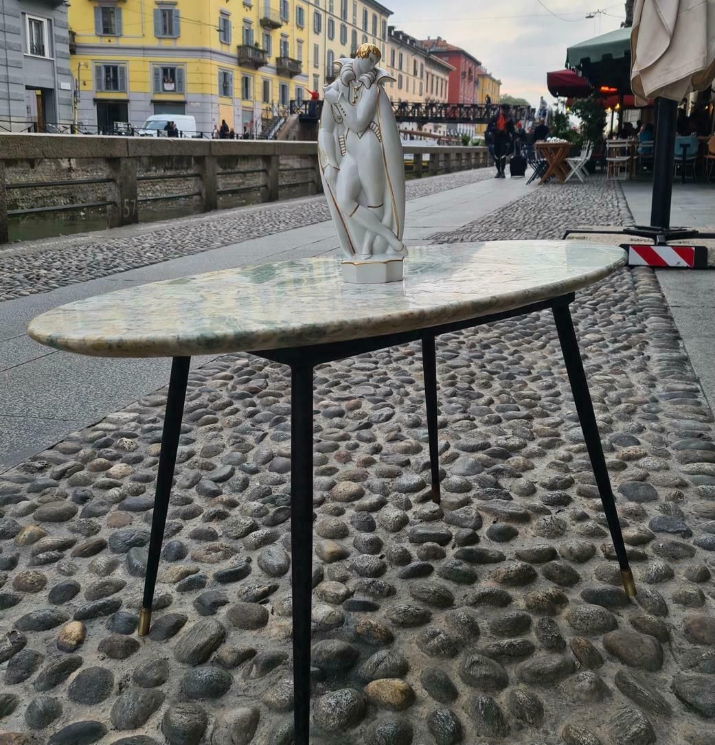 Ico Parisi Coffe Table Brass Iron Marbre, 1950, Italy photo vinterior
