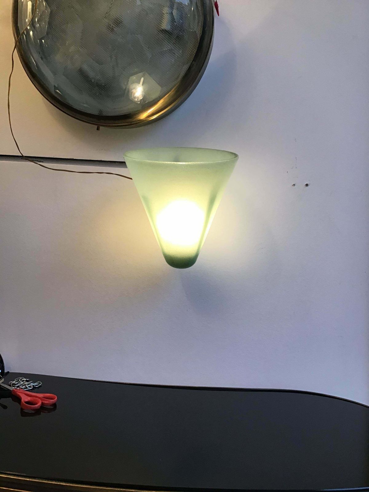 photo for sale Venini Carlo Scarpa Sconce Murano Glass Copper Plated Brass, 1930, Italy