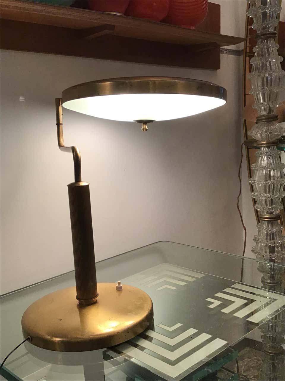 Fontana Arte Table Lamp Brass Glass, 1950, Italy photo furniture
