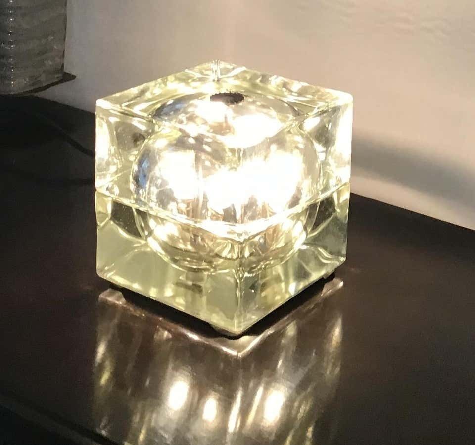 Alessandro Mendini “Cubosfera” Table Lamp Or Appliqués, Glass Brass, 1968 photo Lighting