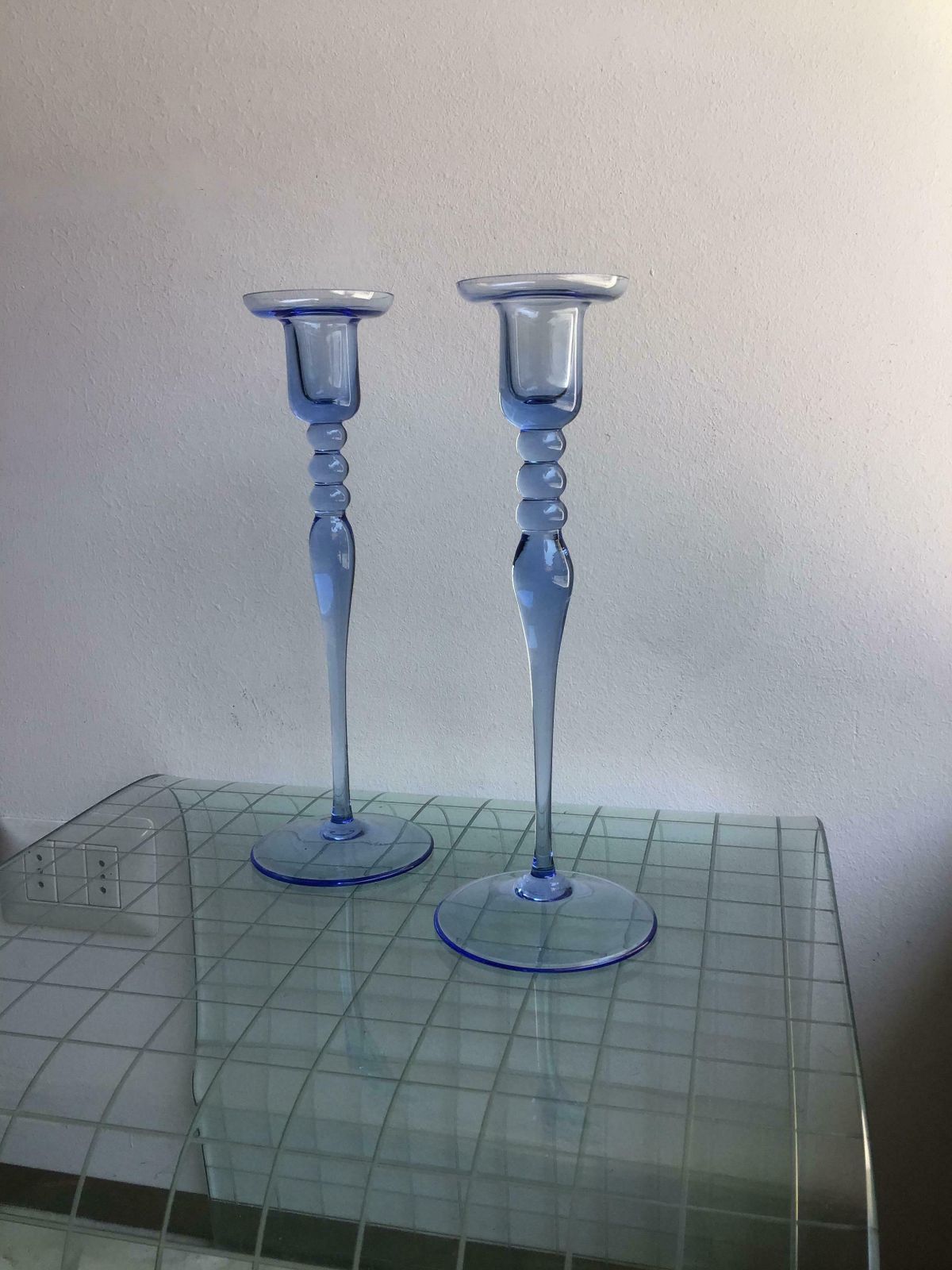 Seguso Candle Holder Blu Murano Glass, 1950, Italy photo 813.0