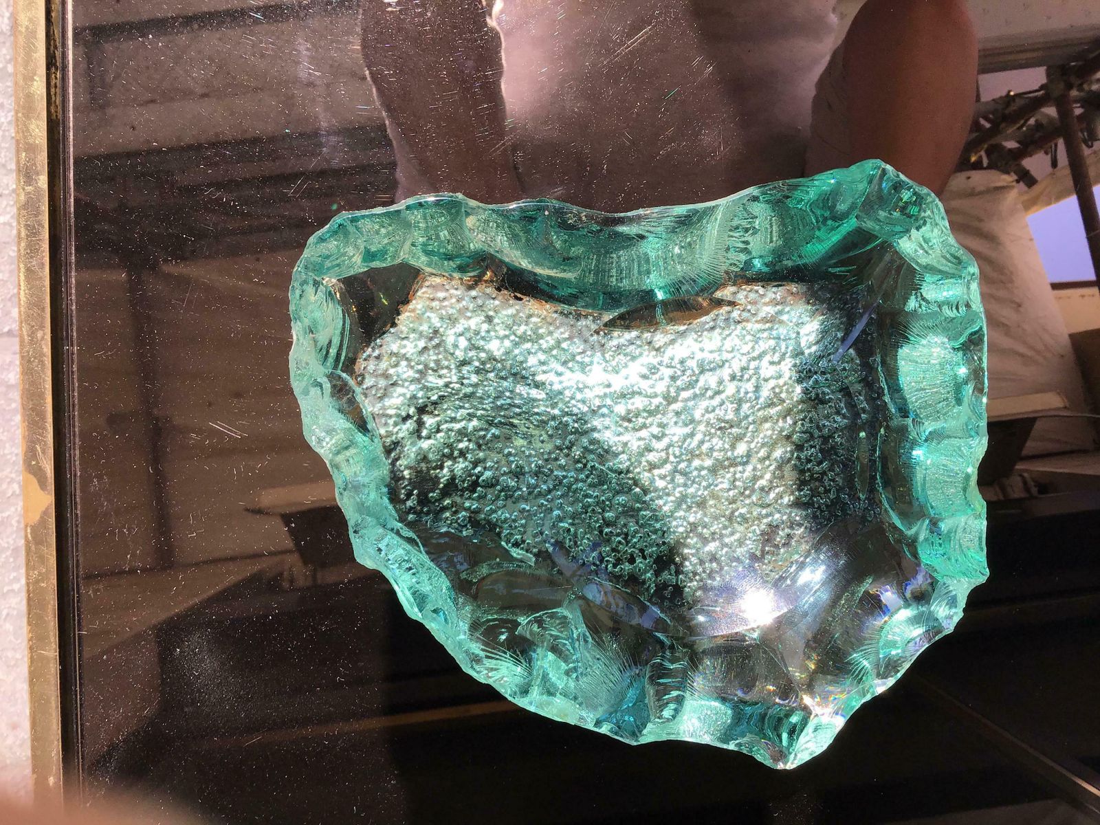 Fontana Arte Rare Ashtrav 1950 Emerald Green Colour, Italy photo Home Decor