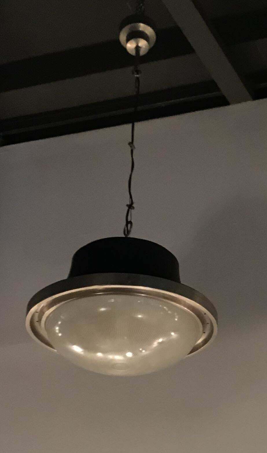 Artemide Sergio Mazza Chandelier “Tau” 1960 Iron Stamp Glass Lacquered Aluminium photo 1718.0