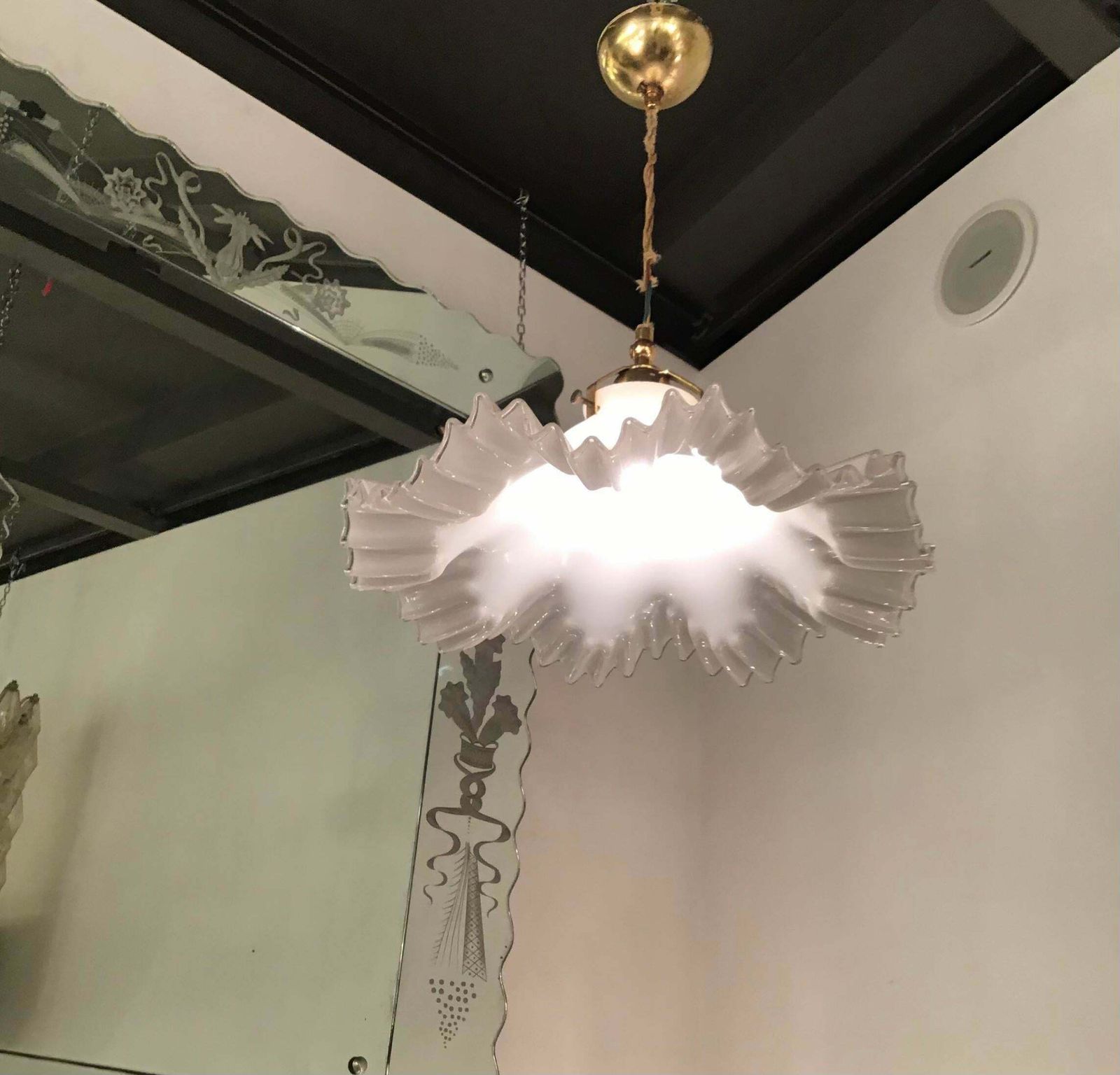 Toni Zuccheri Chandelier Murano Glass Brass, 1955, Italy photo furniture