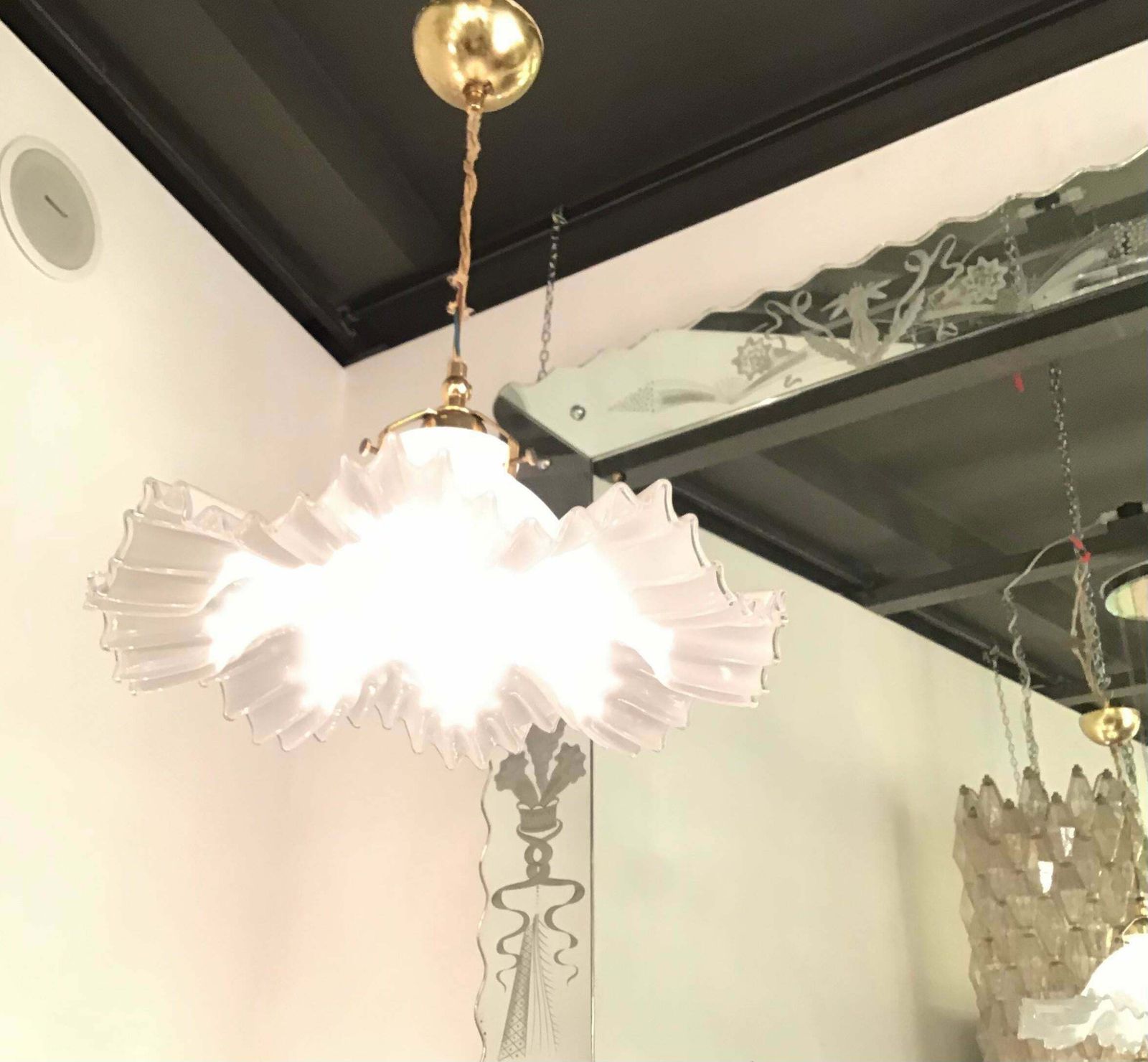 Toni Zuccheri Chandelier Murano Glass Brass, 1955, Italy photo for sale
