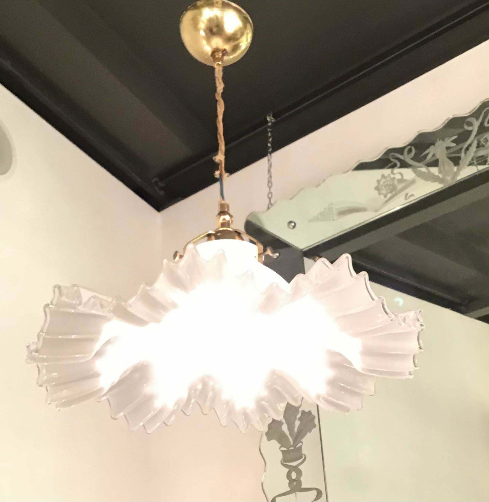 Toni Zuccheri Chandelier Murano Glass Brass, 1955, Italy photo Lighting