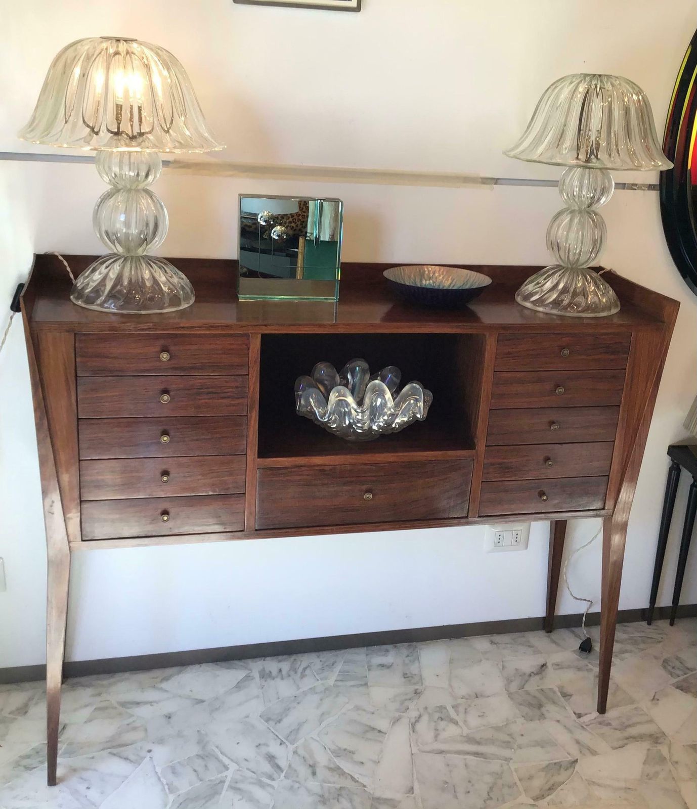 La Permanente Mobili Cantù Container Display Cabinet Brass Wood, 1950, Italy photo buy