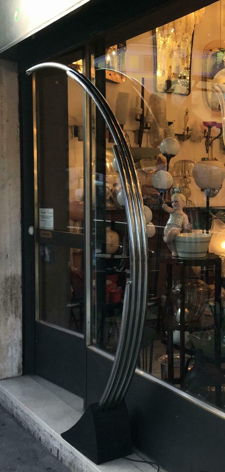 Reggiani Floor Lamp Four Lights Chrome And Cast Iron, Italian, 1970 photo furniture