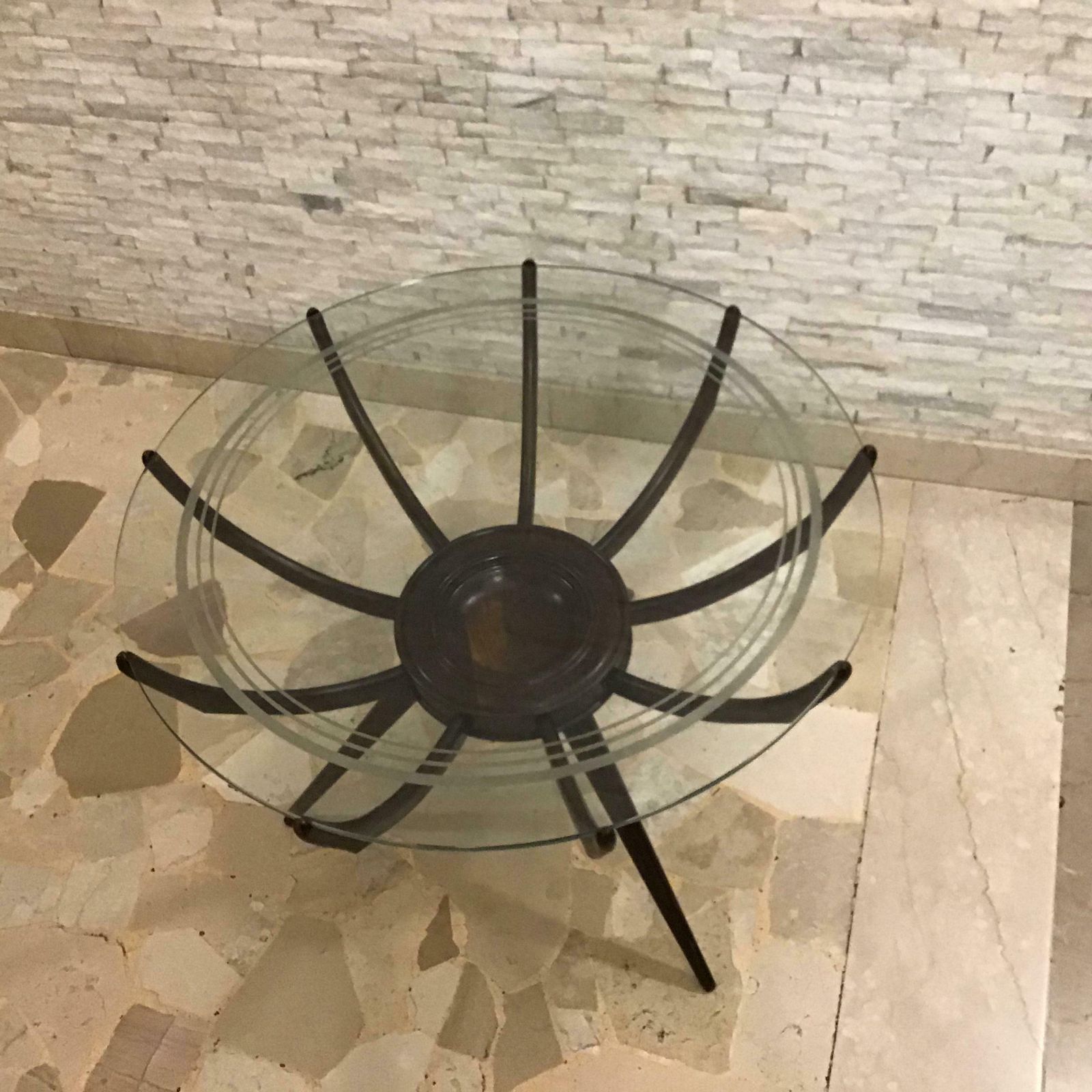 Carlo De Carli Coffee Table Wood Glass 1950 Italy photo Furniture