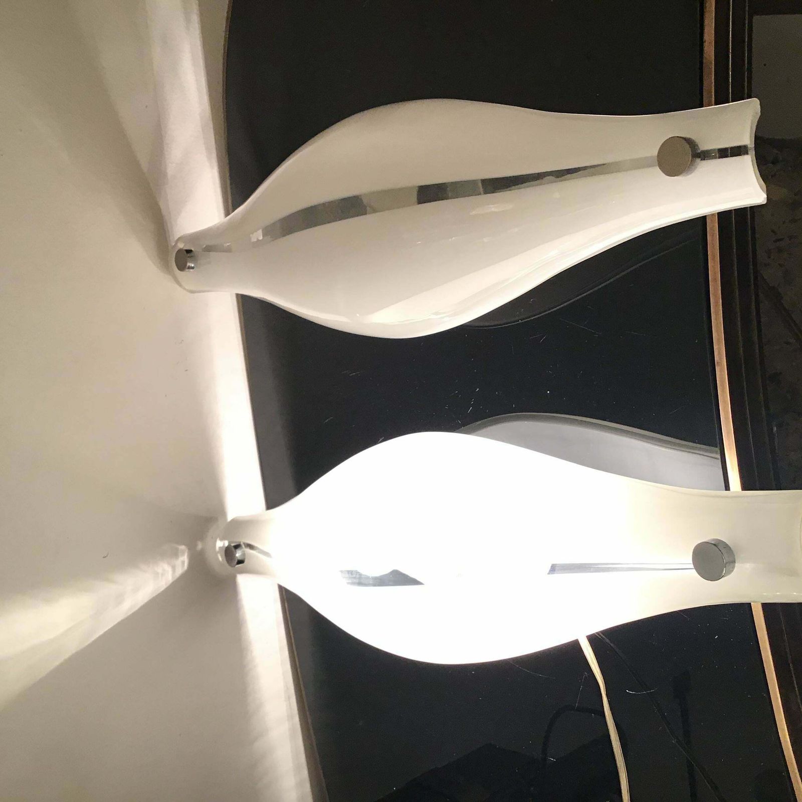 Vistosi Sconces Murano Glass Metal Crome 1960 Italy photo Lighting