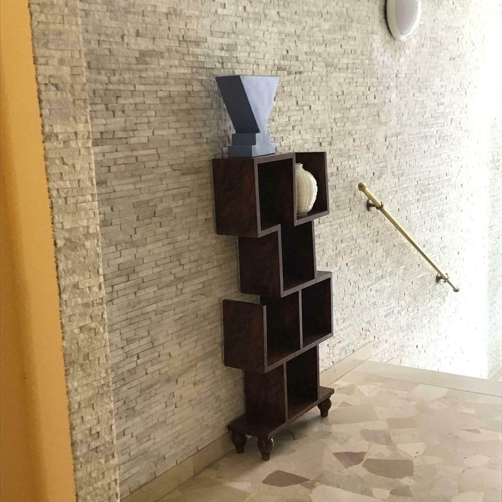photo for sale Gio Ponti Shelves Bookcase Etagere Walnut 1930 Italy