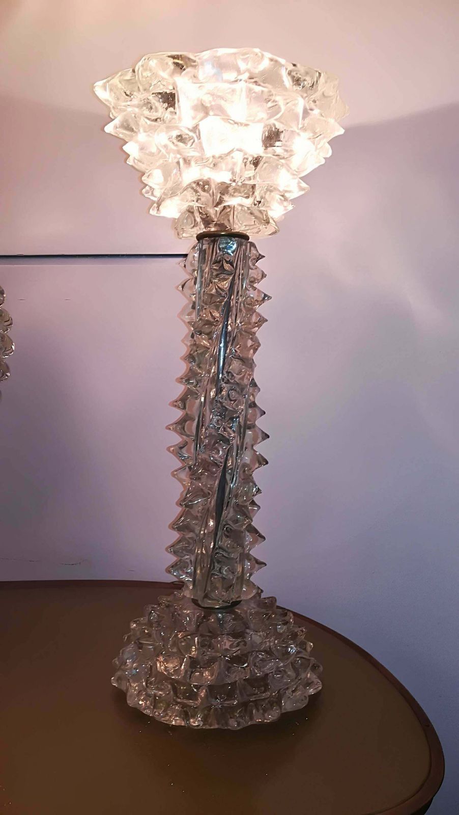 Barovier E Toso Table Lamp 1940 Murano Glass Irridescent photo vinterior