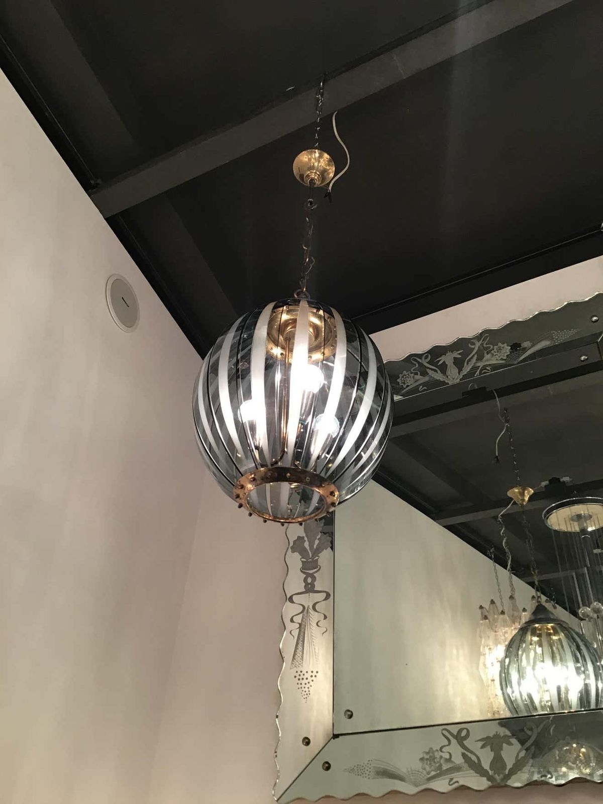 Cristal Arte Chandelier Glass Metal, 1950, Italy photo Lighting