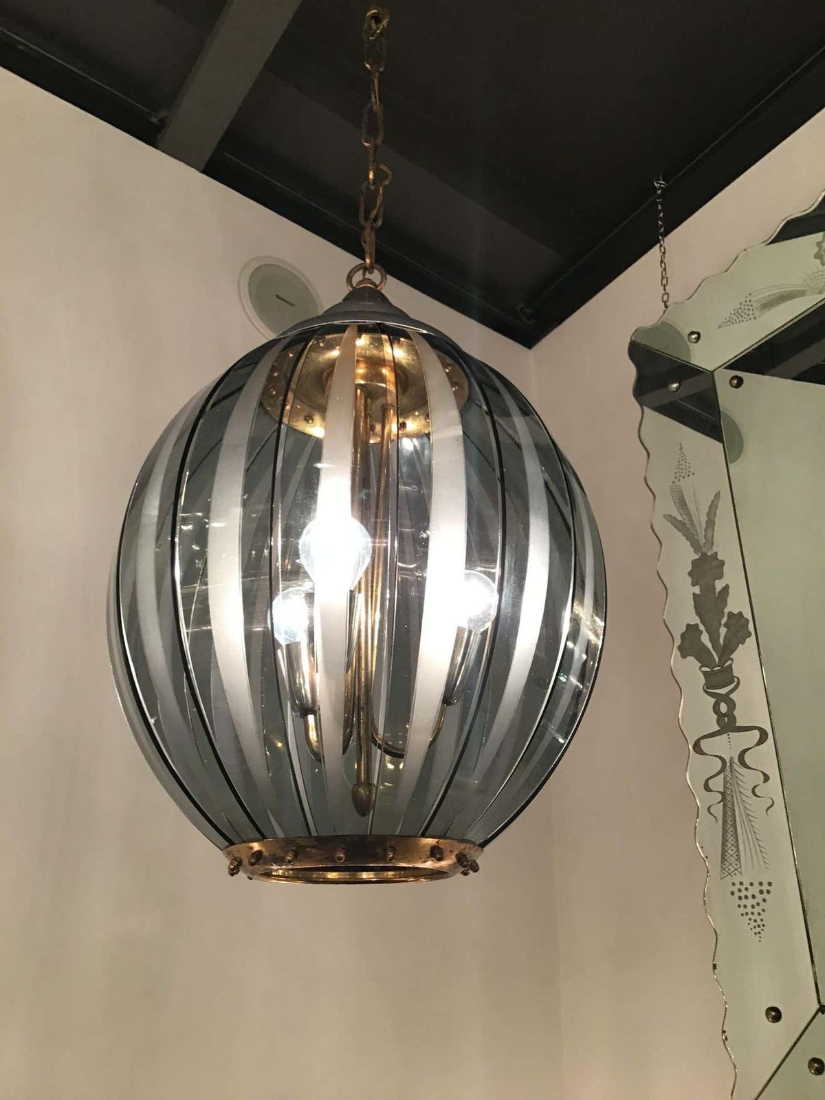 Cristal Arte Chandelier Glass Metal, 1950, Italy photo buy