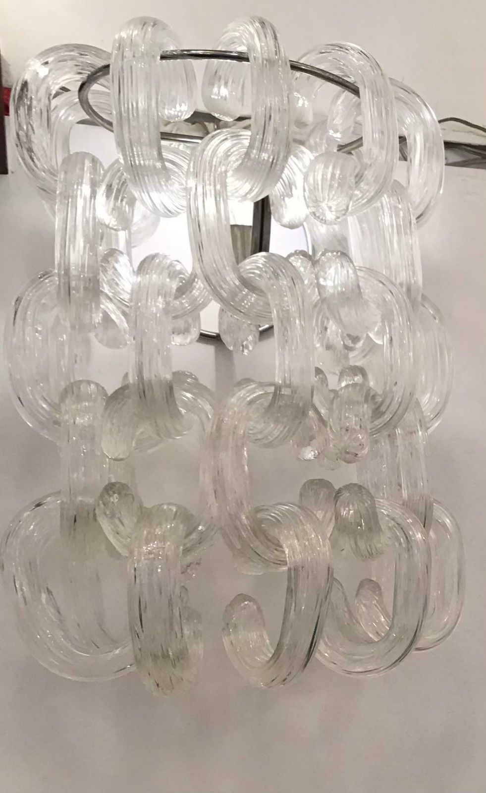 Giusto Toso Sconces Murano Glass Metal Crome, 1960, Italy photo for sale