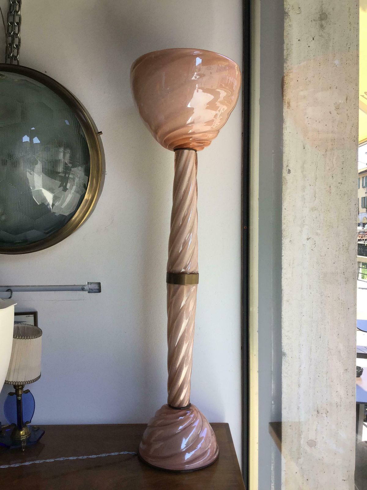 Seguso Table Lamp Brass Murano Glass, 1940, Italy photo buy