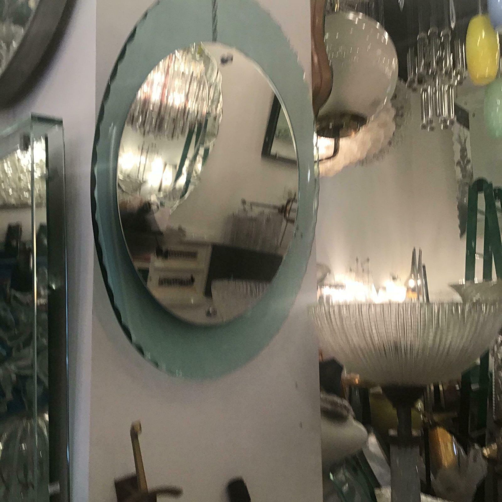 Cristal Arte Mirror Glass Metal Crome Iron, 1950, Italy photo furniture