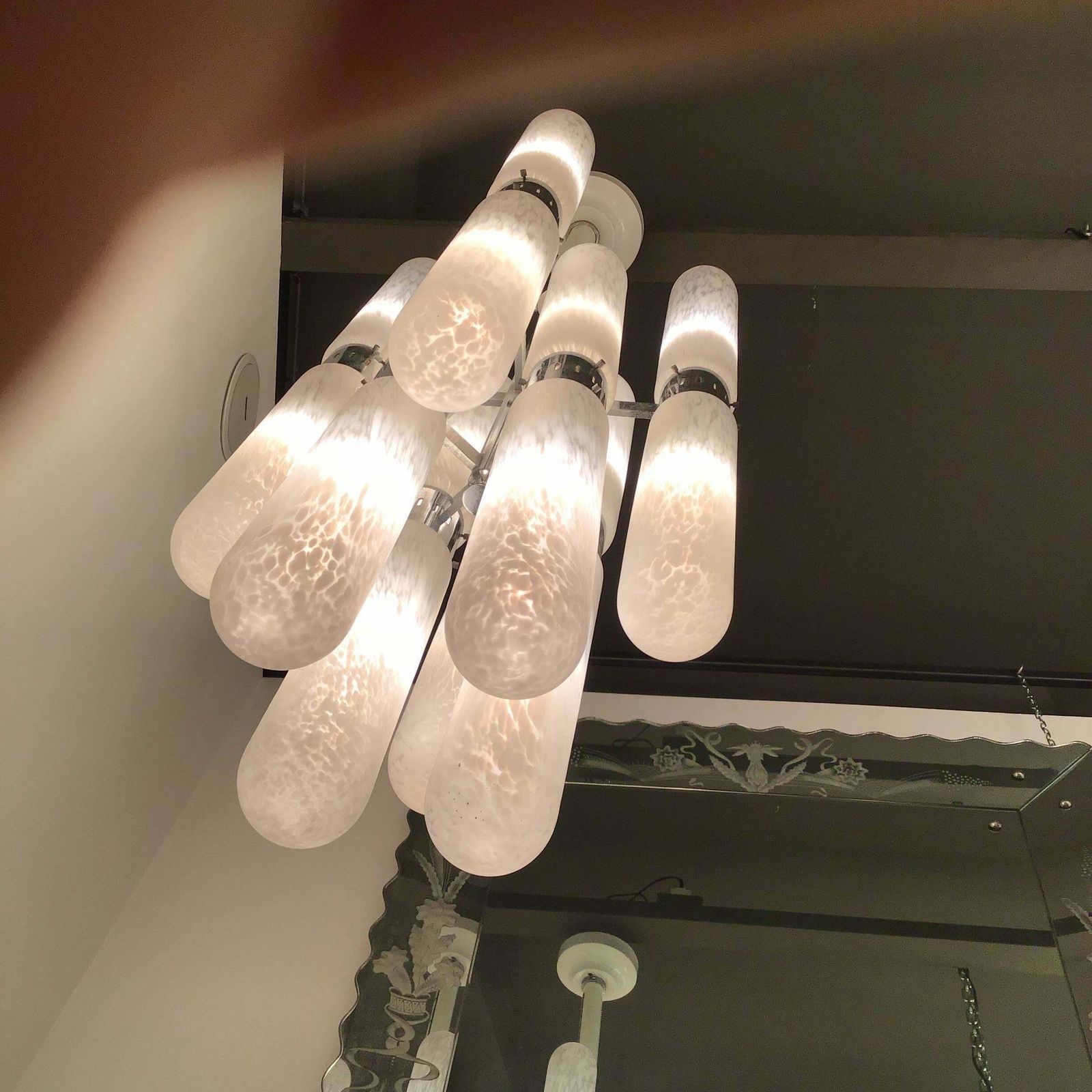 Mazzega By Aldo Nason Chandelier 16 Lights Murano Chrome Italian 1970 photo 7233.0