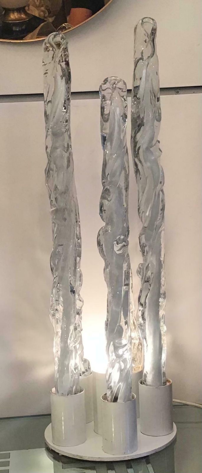Venini “Mazzega “ Table Lamp Painted Chromed Metal Murano Glass 1955 Italy photo 2531.0